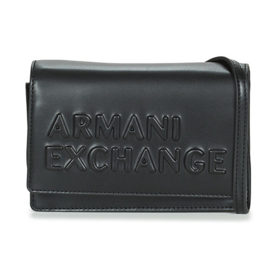 Bandolera Armani Exchange letras acolchadas negro
